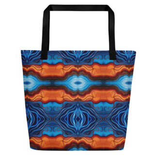 CAVIS Reborn Pattern Psychedelic Beach Bag – Black Handle
