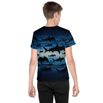 CAVIS Shark Pattern - Hammerhead - Youth shirt - Back view