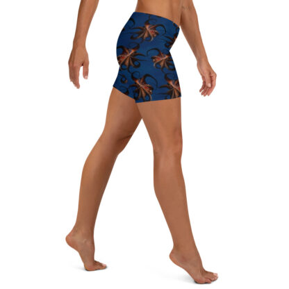 CAVIS Flying Octopus Pattern Women's Boy Shorts - Bright Blue Alternative Swimsuit - Right