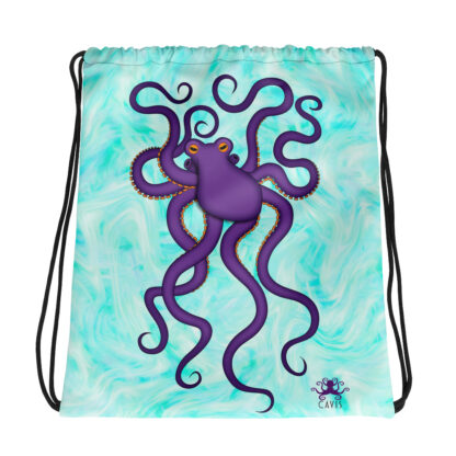 CAVIS Purple Octopus Drawstring Bag - Light Background