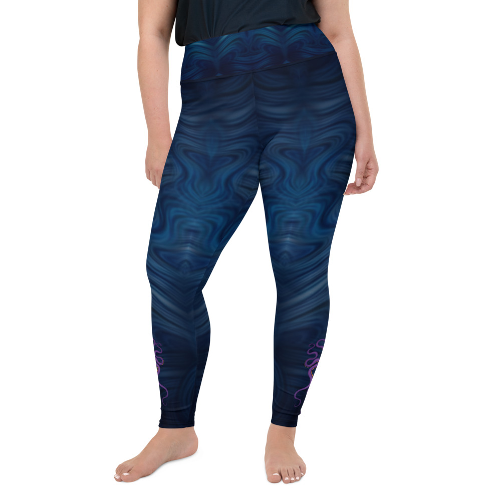 CAVIS Dark Blue Water Pattern Plus Size Leggings, Surreal Life Dive Skin Yoga  Pants – Sea Surreal Store