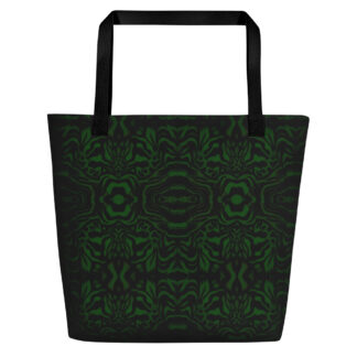 CAVIS Wonderpus Beach Bag – Green Black Octopus Tote Bag