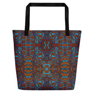 CAVIS Wonderpus Beach Bag – Orange Blue Octopus Tote Bag