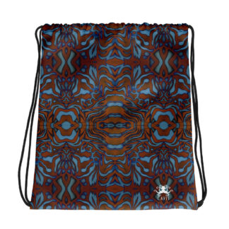 CAVIS Wunderpus Drawstring Bag - Orange and Blue Octopus Pattern
