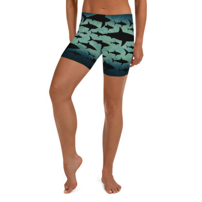 CAVIS Shark Pattern Yoga Running Shorts - Front