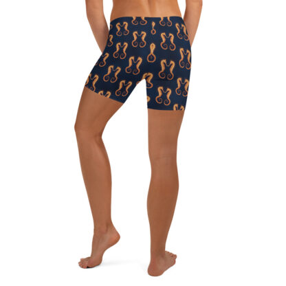 CAVIS Seahorse Pattern Women's Boy Shorts - Dark Blue Alternative Swimsuit - Back