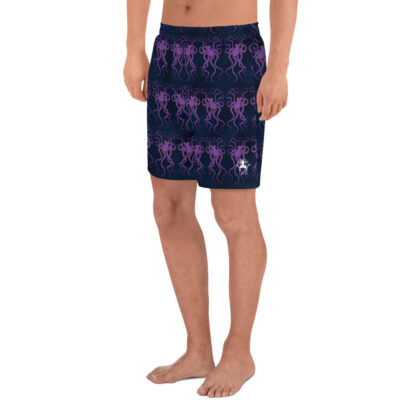 CAVIS Purple Octopus Men's Shorts - dark blue athletic shorts - Left