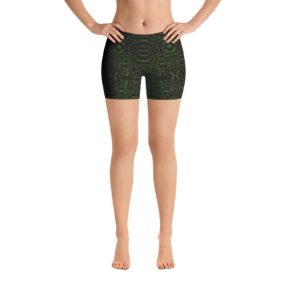 mockup-CAVIS Wunderpus Boy Shorts - yoga shorts - Green Octopus Pattern - Front 2