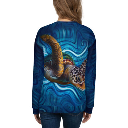 CAVIS Sea Turtle Sweatshirt - Underwater Art - Back
