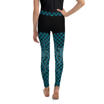 CAVIS 80's Retro Style Checkered Camouflage Octopus High Waist Leggings - Youth - Back
