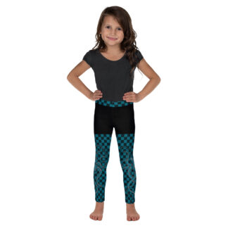 CAVIS 80's Retro Style Checkered Camouflage Octopus High Waist Leggings - Kids - Front