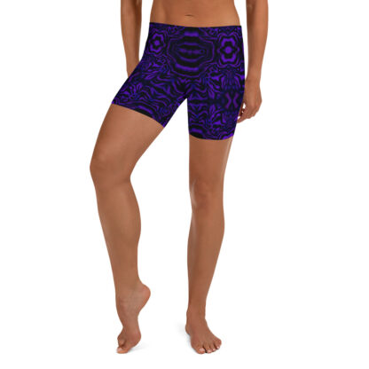 CAVIS Wunderpus Boy Shorts - yoga shorts - Purple Octopus Pattern - Front