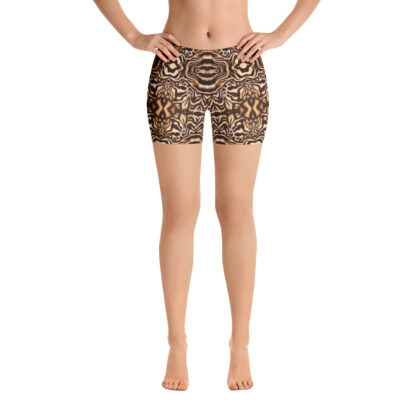 mockup-CAVIS Wunderpus Boy Shorts - yoga shorts - Natural Octopus Pattern - Front 2