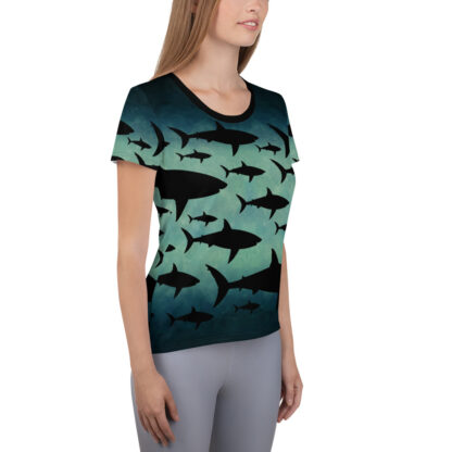 CAVIS Shark Pattern Athletic Shirt - Tech Shirt - Women's - Right