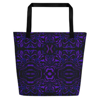CAVIS Wonderpus Beach Bag – Purple Black Octopus Tote Bag