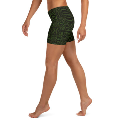 mockup-CAVIS Wunderpus Boy Shorts - yoga shorts - Green Octopus Pattern - Left