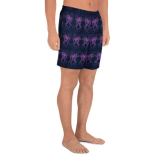 CAVIS Purple Octopus Men's Shorts - dark blue athletic shorts - Right