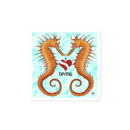 CAVIS Seahorse - I Love Diving - Sticker - Small