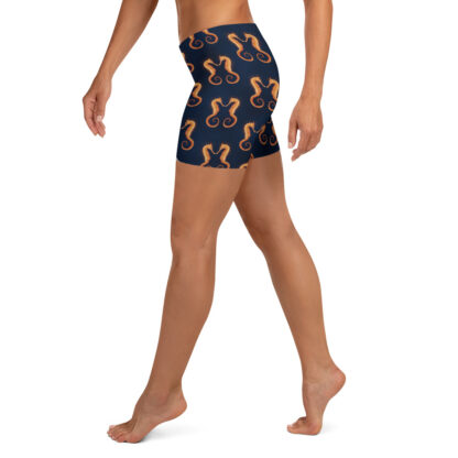 CAVIS Seahorse Pattern Women's Boy Shorts - Dark Blue Alternative Swimsuit - Left