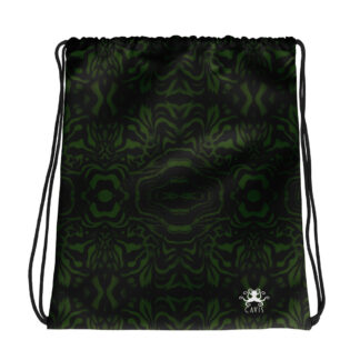 CAVIS Wunderpus Drawstring Bag - Green and Black Octopus Pattern