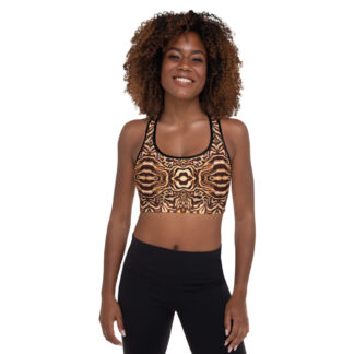 CAVIS Wunderpus Padded Sports Bra - Natural Color Octopus Pattern - Front