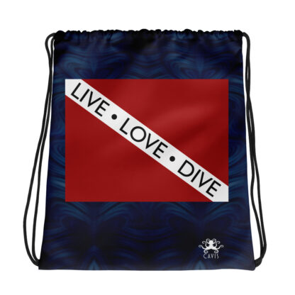 CAVIS Dive Flag Drawstring Bag - Live Love Dive