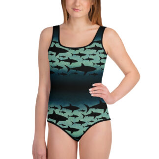 CAVIS Shark Pattern Swimsuit – Youth Teen – Front