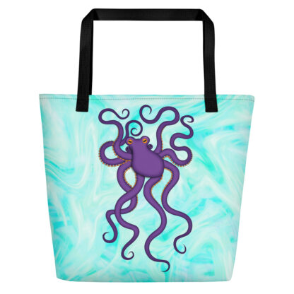 CAVIS Purple Octopus Beach Bag - Light Background