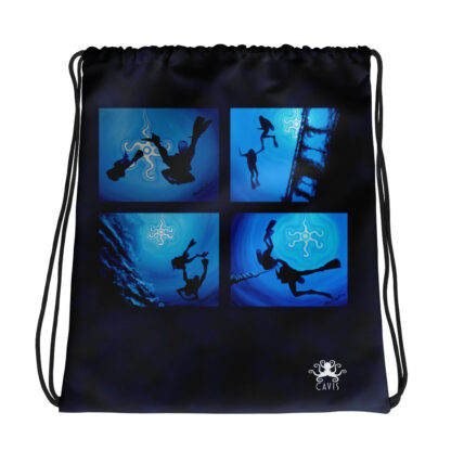 CAVIS Scuba Diver Silhouette Drawstring Bag