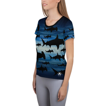 CAVIS Shark Pattern Athletic Shirt - Hammerhead Tech Shirt - Women's - Left