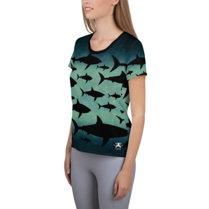 CAVIS Shark Pattern Athletic Shirt - Tech Shirt - Women's - Left