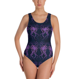 CAVIS Purple Octopus Women’s Swimsuit – Front