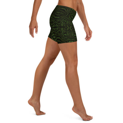 mockup-CAVIS Wunderpus Boy Shorts - yoga shorts - Green Octopus Pattern - Front