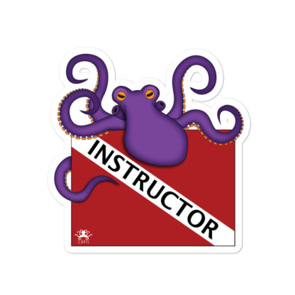 CAVIS Dive Flag Purple Octopus Sticker - Instructor - Medium
