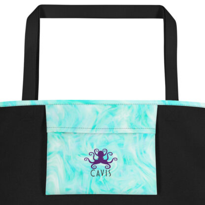 CAVIS Purple Octopus Beach Bag - Light Background - Inside Pocket