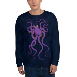 CAVIS Purple Octopus Sweatshirt - Dark Blue - Front
