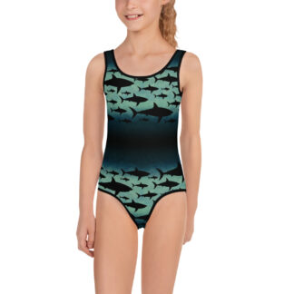 CAVIS Shark Pattern Swimsuit - Kids - Front