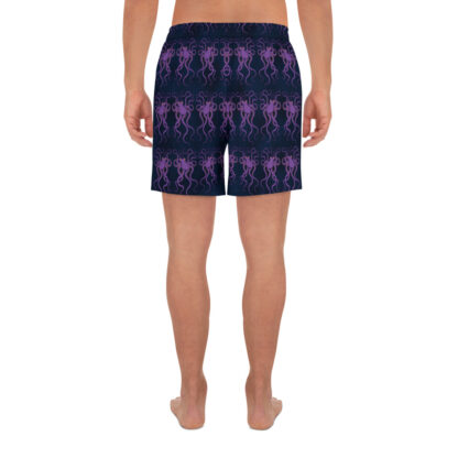 CAVIS Purple Octopus Men's Shorts - dark blue athletic shorts - Back