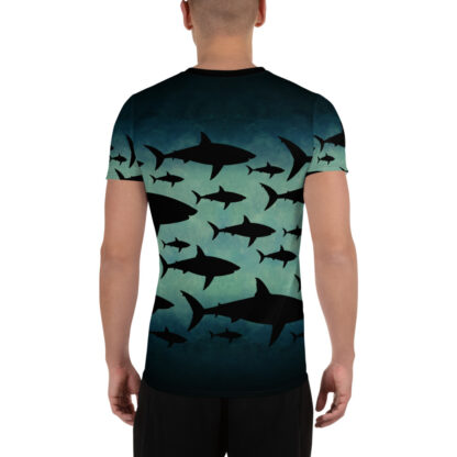 CAVIS Shark Pattern Athletic Shirt - Tech Shirt - Men's - Back