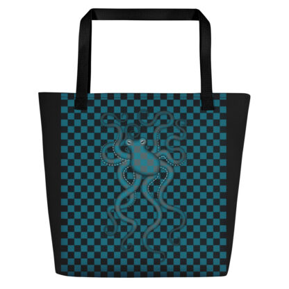 CAVIS 80's Retro Style Checkered Camouflage Octopus Beach Bag - Tote Bag