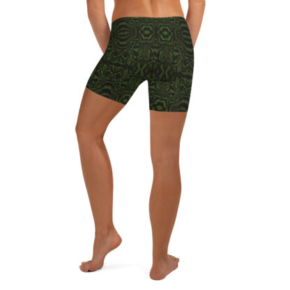 mockup-CAVIS Wunderpus Boy Shorts - yoga shorts - Green Octopus Pattern - Back