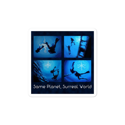 CAVIS Scuba Diver Silhouette Sticker - Same Planet, Surreal World Decal - 3 inch