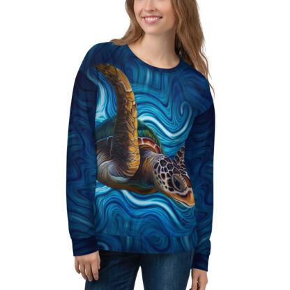 CAVIS Sea Turtle Sweatshirt - Underwater Art - Front