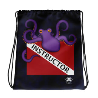 Dive Flag Purple Octopus Drawstring Bag - Instructor