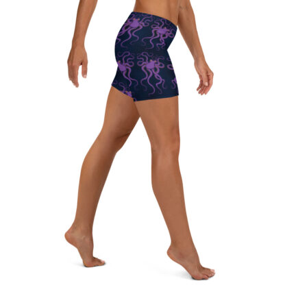 CAVIS Purple Octopus Pattern Women's Boy Shorts - Dark Blue Alternative Swimsuit - Right