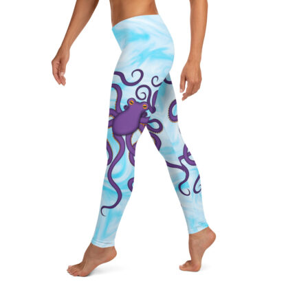 CAVIS Purple Octopus Leggings - Light Blue - Women's - Left