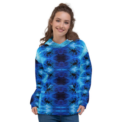 CAVIS Blue Ocean Octopus Hooded Sweatshirt - Front