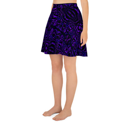 CAVIS Wonderpus Skater Style Skirt - Purple Black Octopus Pattern - Left