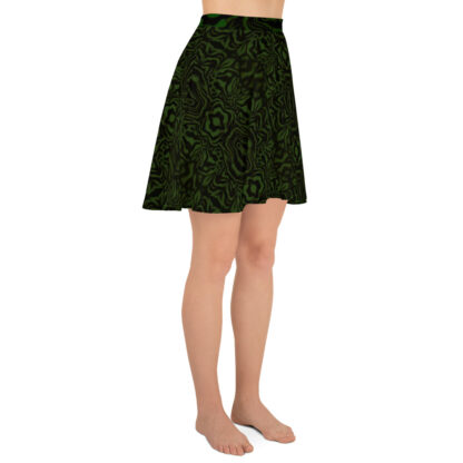 CAVIS Wonderpus Skater Style Skirt - Green Black Octopus Pattern - Right