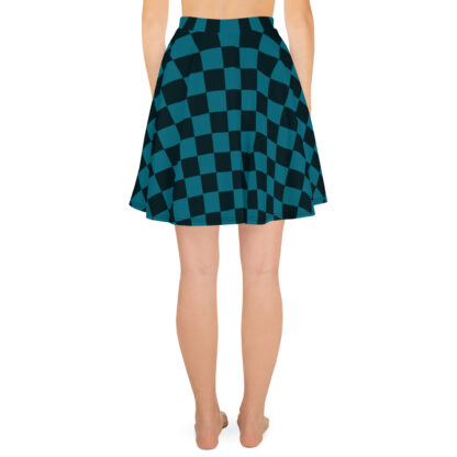 CAVIS Checkered SkatCAVIS Checkered Skater Style Skirt - Green and Black - Backer Style Skirt - Back